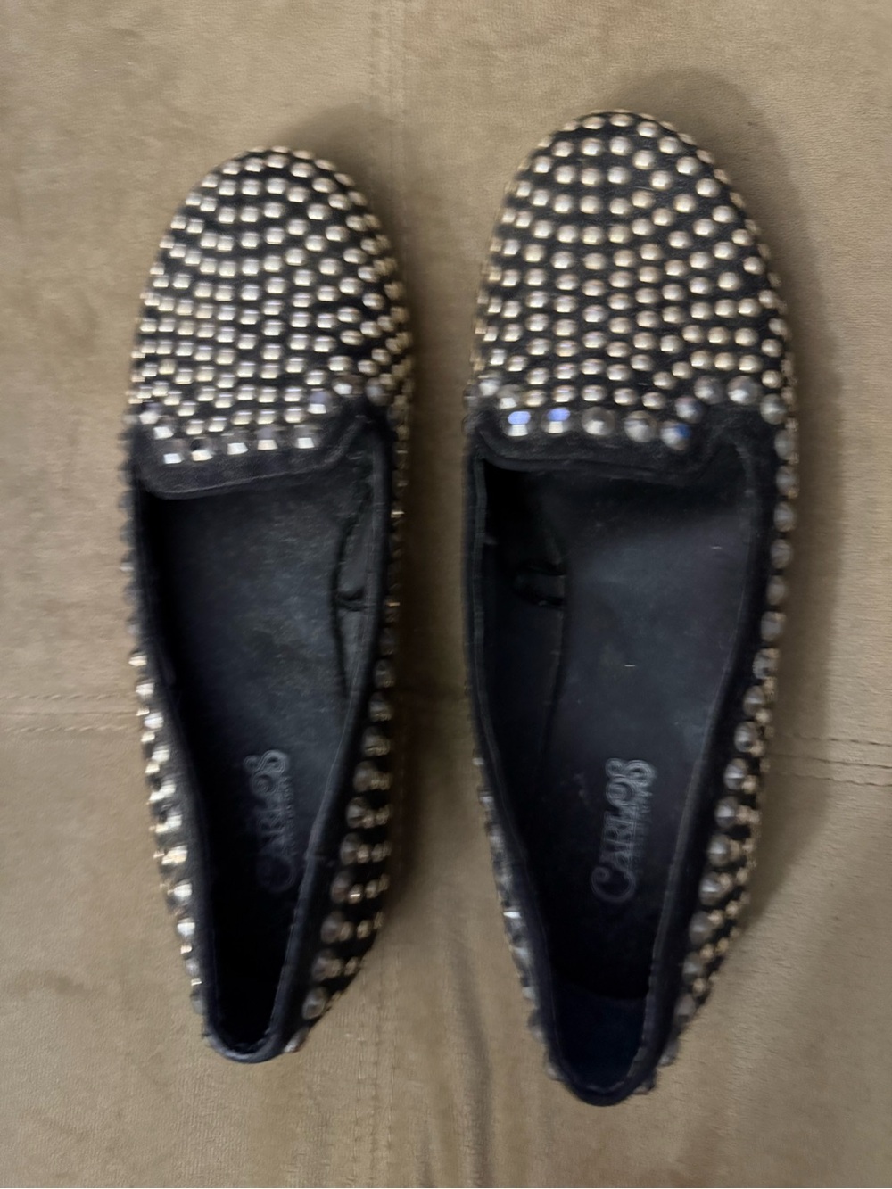 Black Studded Slip-On Flats